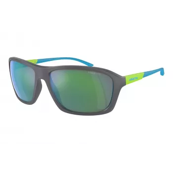ARNETTE AN4329-28538N Unisex Sunglasses, Rectangular, Matte Black Frame, Dark Grey Lens, 63/17/130 mm
