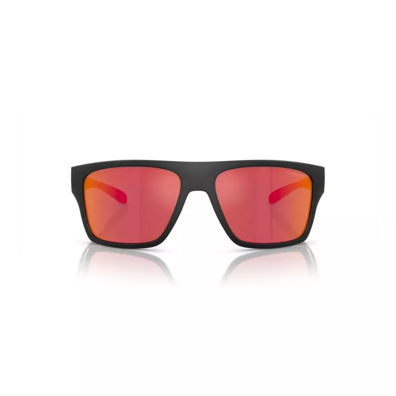 ARNETTE AN4330-27536Q Rectangular Sunglasses Matte Black Dark Grey Mirror Silver 63mm