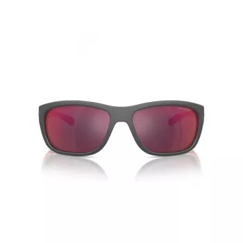 ARNETTE AN4337-28706Q Men's Rectangle Sunglasses Matte Black Grey Mirror 63mm