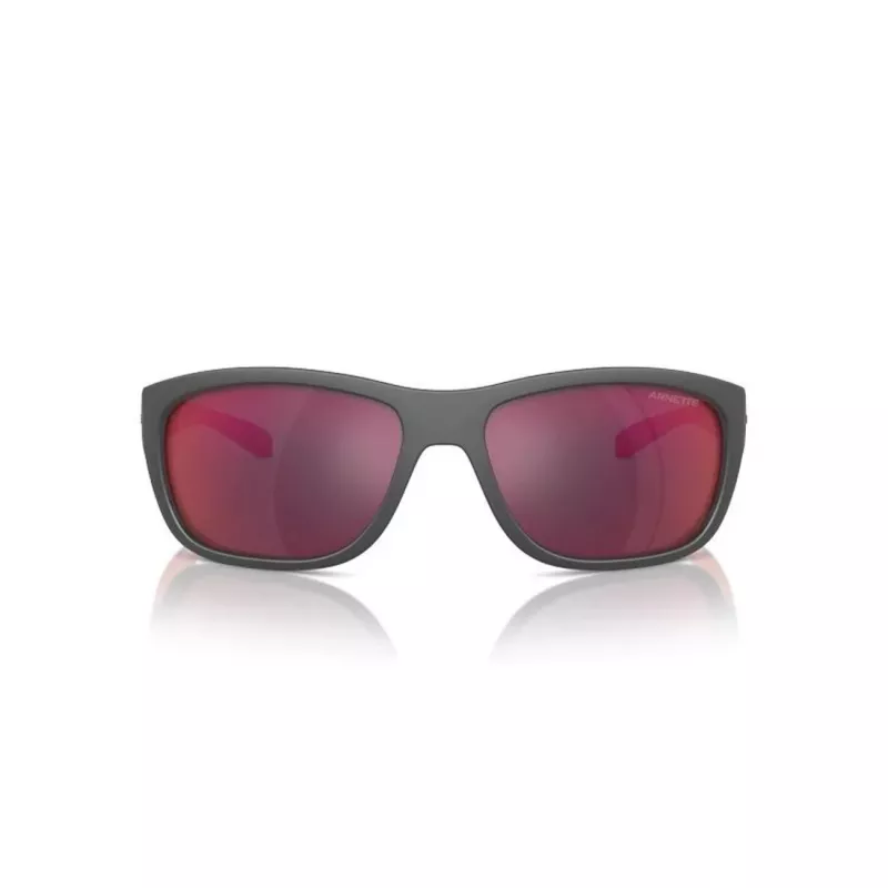ARNETTE AN4337-28706Q Men's Rectangle Sunglasses Matte Black Grey Mirror 63mm