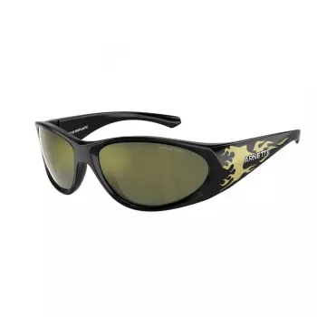 Arnette AN4342-29476R Unisex Sunglasses, Matte Black Frame, Dark Grey Mirror Silver Lens, 62 mm Lens Width