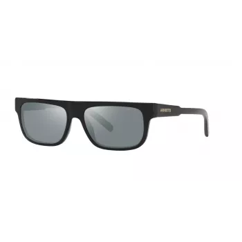 ARNETTE Men's Sunglasses AN4278-12006G - Matte Black Propionate Frame, Grey Mirror Polycarbonate Lenses, 55mm Lens Width