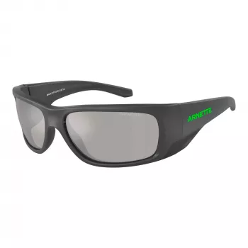ARNETTE Men's Sunglasses AN4345-28706G Rectangular Matte Black Frame Grey Mirror Silver Lens 62mm