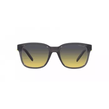 ARNETTE Unisex Sunglasses AN432027862Q5 - Rectangular Matte Black Propionate Frame with Polarized Dark Grey Polycarbonate Lenses - 55/19/145 mm