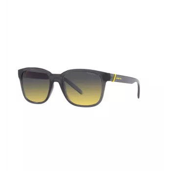 ARNETTE Unisex Sunglasses AN432027862Q5 - Rectangular Matte Black Propionate Frame with Polarized Dark Grey Polycarbonate Lenses - 55/19/145 mm
