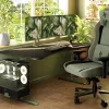 Arozzi Arena Large Gaming Desk - Forest Green, 160x82 cm, Full-Surface Microfiber Mouse Pad, Adjustable Height