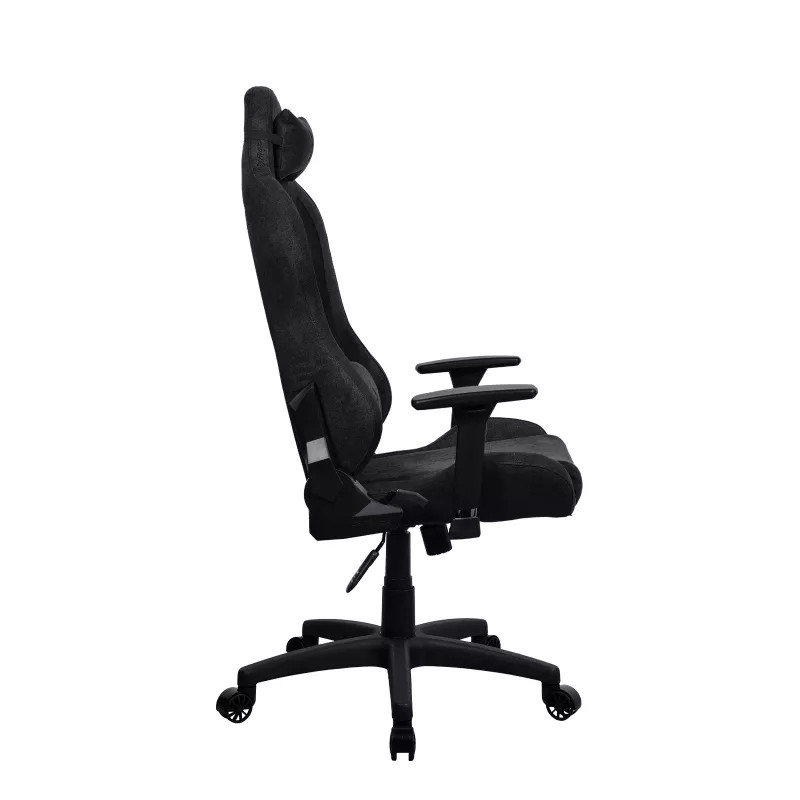 Arozzi Torretta Soft Fabric Gaming Chair – Pure Black, Metal Frame, Class 4 Gas Lift, 3D Armrests