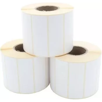 ARTDEV Thermal Transfer Label Roll 70 x 25mm, 93mm Outer Diameter, 40mm Core, 1500 Labels per Roll, White Paper, Permanent Adhesive, Matte Finish