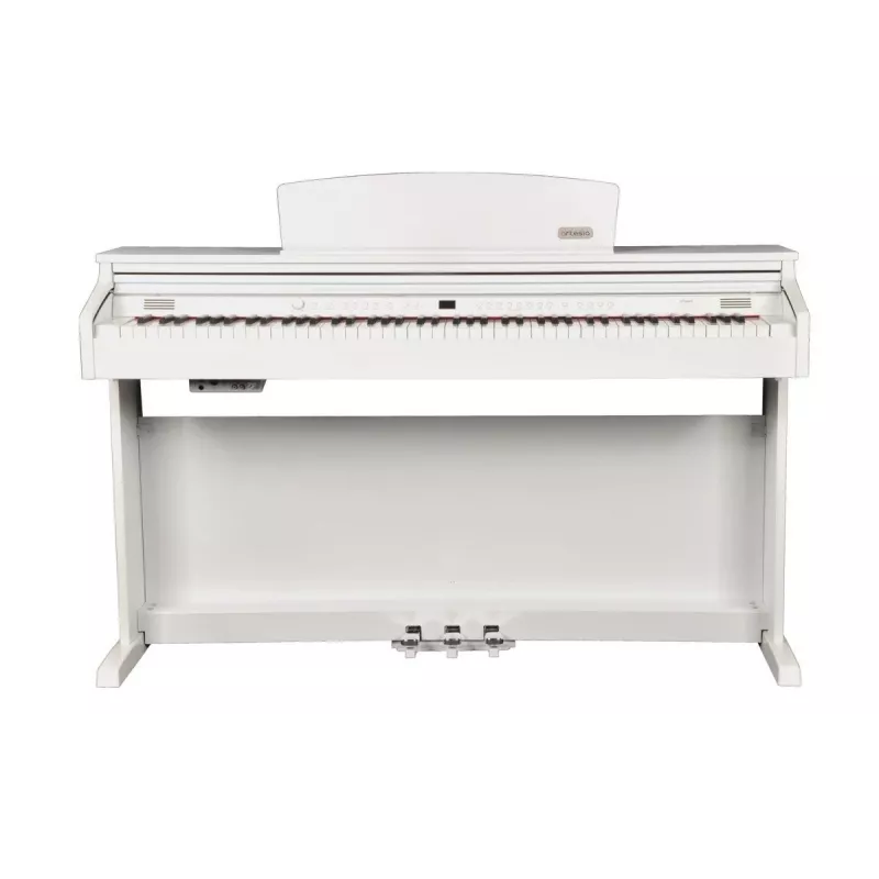 Artesia DP-3+ WH 88-Key Hammer Action Digital Piano with Stand, Pedal Unit and Power Adapter – White