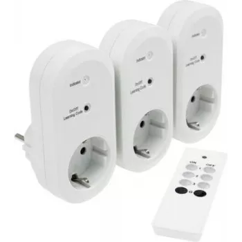 AS Schwabe 24080 Wireless Remote Control Socket Set Indoor 2300 W 3-Piece White