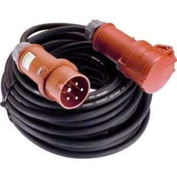 AS Schwabe 25m 16A 5-Pin CEE Power Extension Cable with Phase Inverter, 400V, IP44, Black 60548