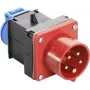 AS SCHWABE 400V 16A CEE to Schuko Adapter Cable, 5-Pole to 2-Pole, 0.3m, IP44, Black 60495