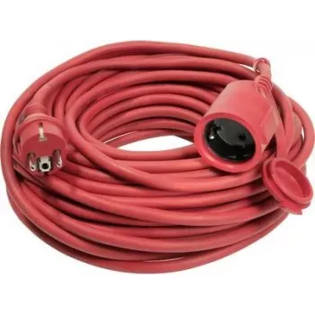 AS SCHWABE 60262 H07RN-F 3G1.5 mm² 20 m Red Rubber Extension Cable with Schuko Plug and Coupling, IP44, 16 A, 230 V, 3680 W, Outdoor, Construction, Industrial, Agricultural, VDE Certified