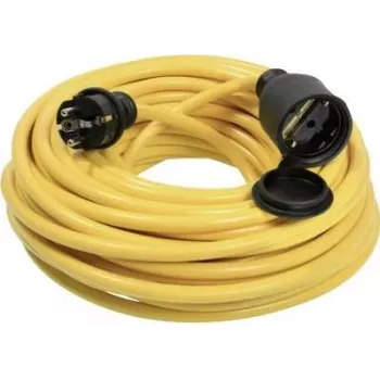 AS SCHWABE 60354 Heavy-Duty Rubber Extension Cable 20 m H07RN-F 3G2.5 16 A IP44 Yellow
