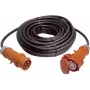 AS Schwabe 61034 32 A 5-Pole 50 m H07RN-F Rubber Extension Cable with CEE Plug and Coupling, IP44, Black