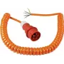 AS SCHWABE CEE Spiral Power Cable with CEE Plug and Open End (400V / 16A | IP44 | H07BQ-F 5G2.5 | 1m - 5m extendable) - Orange 70432