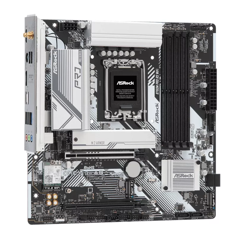 ASRock B760M Pro RS WiFi Intel LGA 1700 Micro-ATX Gaming Motherboard