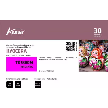 ASTAR AS20406 Kyocera TK-5380M Magenta Toner Cartridge Remanufactured High Yield 10,000 Pages