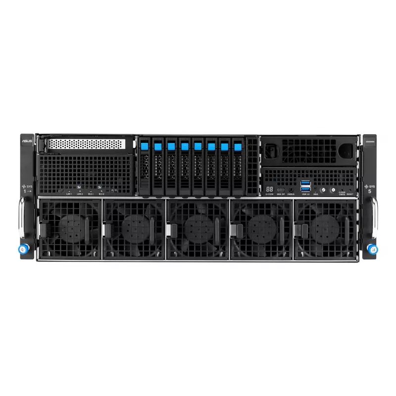 ASUS ESC8000A-E13X 4U Rack Server Platform AMD EPYC 9005 8xNVMe 2xM.2 2x10GbE 8xQSFP IPMI R3200W