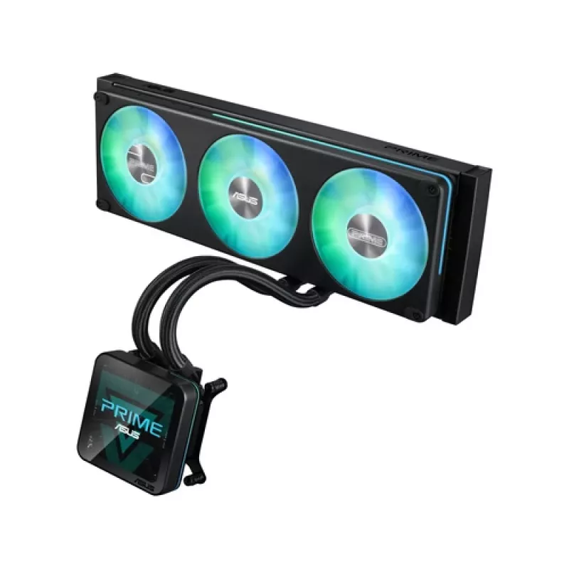 ASUS Prime SLC II 360 ARGB LCD AIO Liquid CPU Cooler, 360 mm Radiator, 3 x 120 mm ARGB Fans, LGA 1851/1700/1200/115x/AM5/AM4