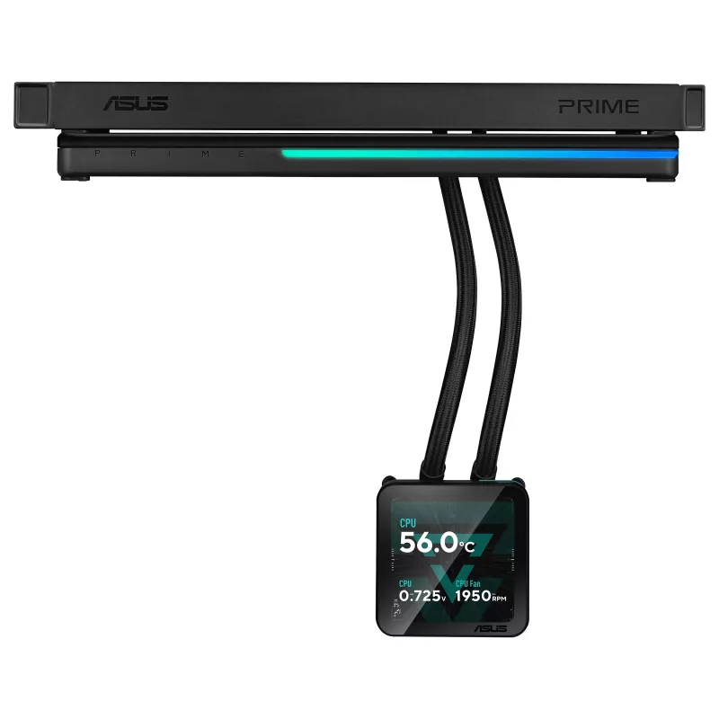 ASUS Prime SLC II 360 ARGB LCD AIO Liquid CPU Cooler, 360 mm Radiator, 3 x 120 mm ARGB Fans, LGA 1851/1700/1200/115x/AM5/AM4