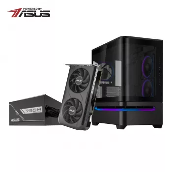 ASUS UWM 1 Gaming Combo - AP202 ARGB Micro-ATX Case, GeForce RTX 5050, PRIME 750W Gold PSU