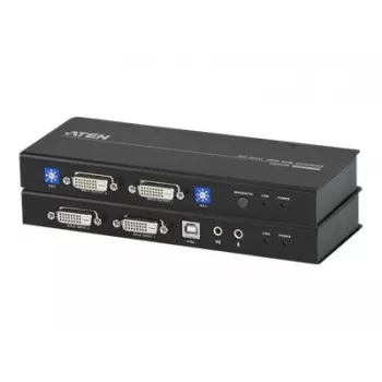 ATEN CE604-AT-G KVM Extender - 2x DVI, Audio, USB, RS-232, 60m