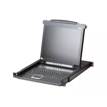 ATEN CL1000M-ATA-DNG 17 inch LCD Slideaway Console with USB KVM, 1U Rackmount