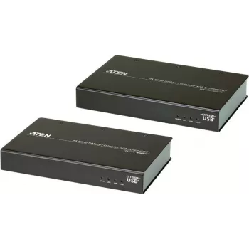 ATEN VE813A HDBaseT HDMI USB 2.0 RS-232 Ethernet Audio Extender Kit (Transmitter & Receiver) up to 100 m, 4K@30Hz, HDCP 2.2, PoH, Metal