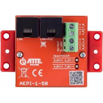 ATTE AEPI-1-50 Passive PoE Adapter 1-Channel 10/100/1000 Mbps Gigabit Ethernet