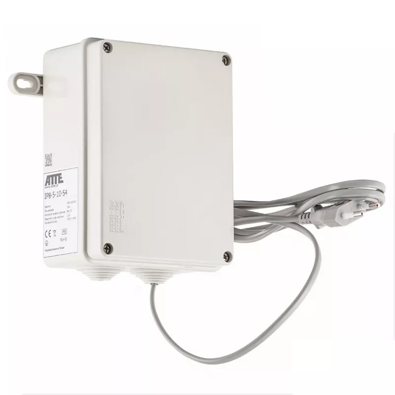 ATTE IPB-5-10A-S4 5-Port Unmanaged PoE+ Switch, 4 PoE Ports, 60W Budget, 10/100 Mbps, Desktop/Wall-Mount, Metal Housing