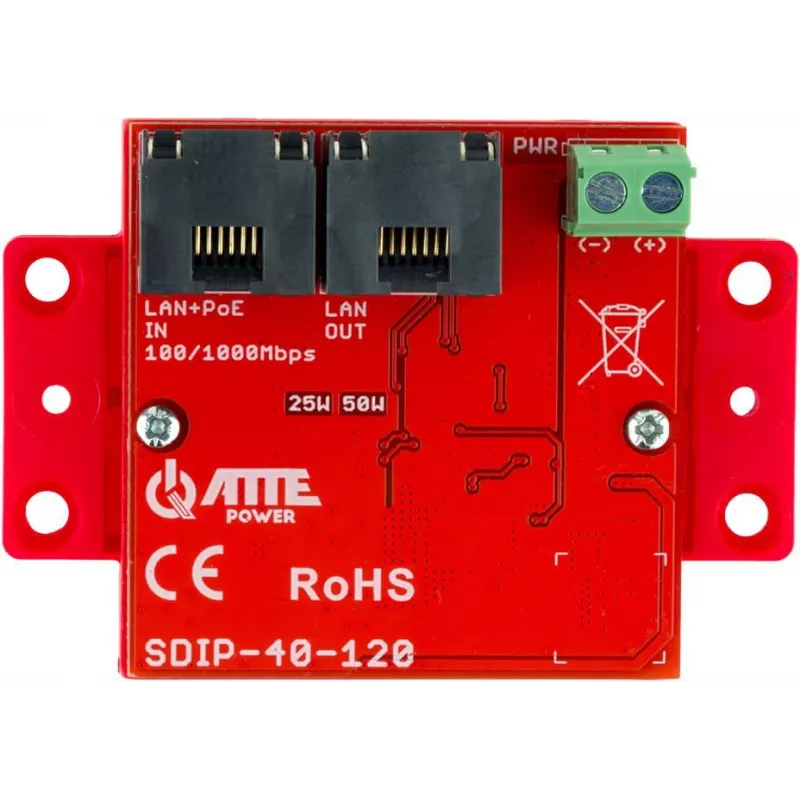 ATTE SDIP-40-120 PoE Power Adapter, 48W, 40V DC, 10/100 Mbps
