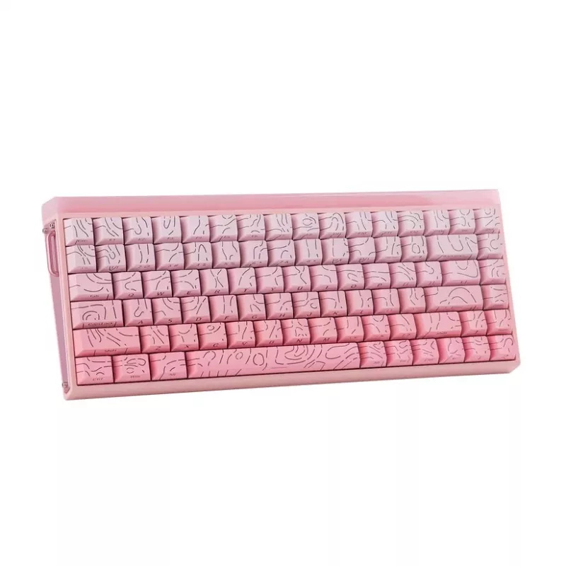 AULA HERO84 HE Pink Gradient Contour Dragon King RGB Gasket Mechanical Keyboard