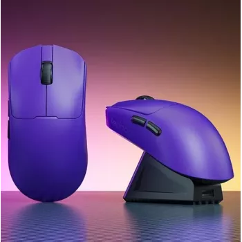 AULA LEOBOG GM3 Purple Tri-Mode Gaming Mouse with Charging Dock