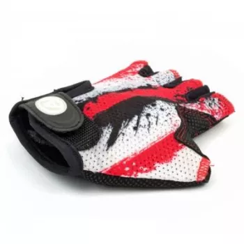 Author Junior X6 Cycling Gloves, Short Finger, M, Red/White/Black