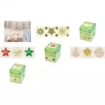 AVERY ZDesign Christmas Stickers on Roll, Lettering Shapes, Embossed Transparent Film, 100 Stickers 56825