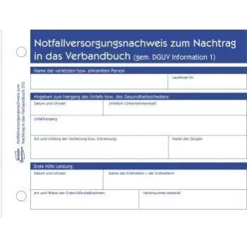 Avery Zweckform First Aid Report Block 313 A6 50 Sheets
