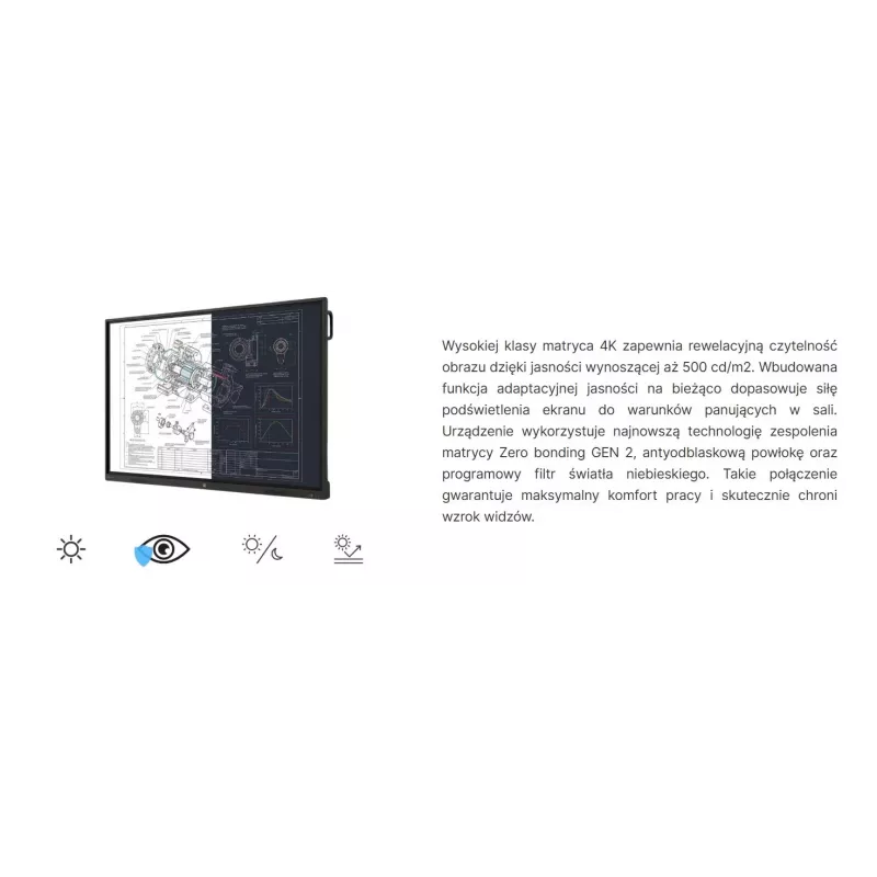 AVTEK TS 9 Mate G 86 inch 4K UHD Interactive Touchscreen Monitor, 40-Point IR Touch, Android 13, 8GB RAM, 128GB Storage, Wi-Fi 6, Bluetooth 5.2, Dual 16W Speakers, 8-Mic Array, VESA 800x600