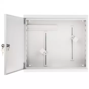 AWO-DVR-2 Steel Wall-Mount Enclosure for DVR/NVR, 430 x 380 x 115 mm, Grey (RAL 7035), Key Lock, IP20