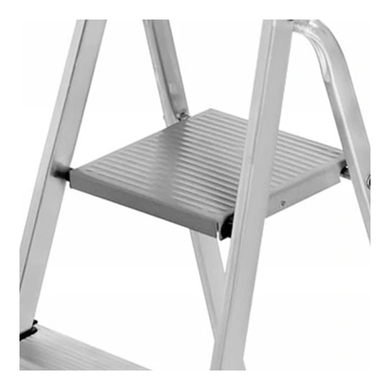 AWTOOLS AW23016 Freestanding Aluminum Step Ladder, 6 Steps, 125 kg Capacity, Silver