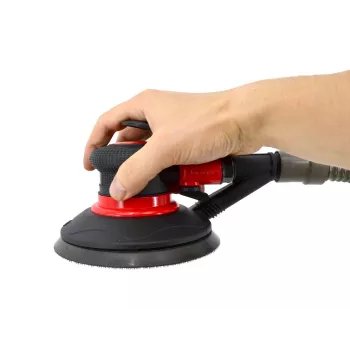 AWTOOLS AW10311BL Pneumatic Random Orbital Sander 150 mm 6 inch Air Sander with Hook & Loop Pad, Rear Exhaust, Built-in Regulator, 10,000 RPM, 90 PSI, Includes Dust Bag and Wrench