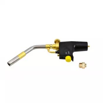 AWTOOLS AW13815 Butane Gas Torch with Piezo Ignition, 1300°C, Adjustable Flame, Bayonet Connection for 227g Cartridges
