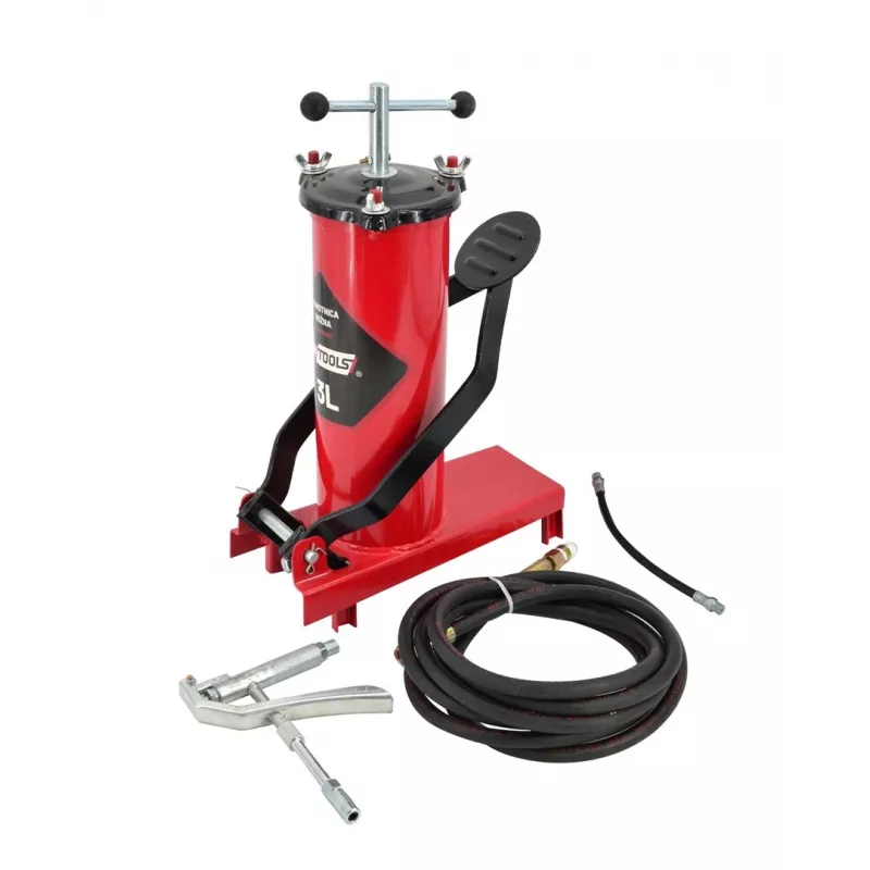 AWTOOLS AW15940 Foot Air Pump - Single Cylinder, 10 BAR, Analog Gauge, Steel Frame, Black/Silver