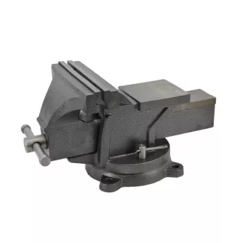 AWTOOLS AW24216 150mm Swivel Bench Vise with 360° Rotating Base and Integrated Anvil