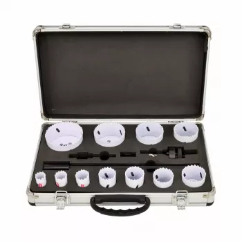 AWTOOLS Bimetal Hole Saw Set 19-76mm 15 pcs BLACK LINE Metal Case
