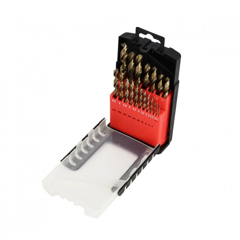 AWTOOLS Cobalt Metal Drill Bit Set 19 Pieces 1.0-10.0mm HSS-Co M35 DIN 338