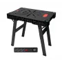 AWTOOLS Foldable Workshop Table with Power Strip, Quick Assembly, 1000x600x750 mm, 150 kg Capacity, Black Frame, Natural Wood Tabletop