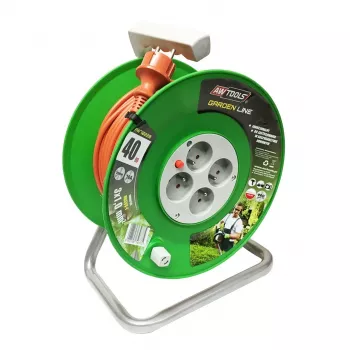 AWTOOLS Garden Line Extension Cord Drum 20m 3x1mm 10A/2300W