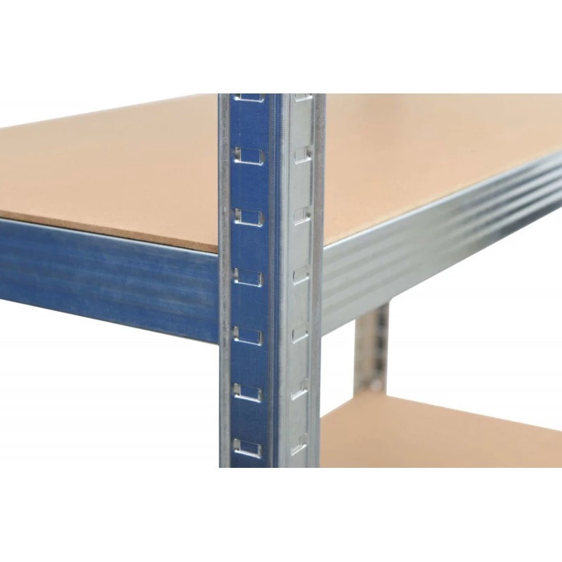 AWTOOLS AW23160 Heavy-Duty Boltless Shelving Rack, 5 Adjustable MDF Shelves, 250 kg per Shelf, Galvanized Steel Frame, 180x90x40 cm, Silver