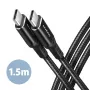 AXAGON BUCM-CM15AB USB-C to USB-C 2.0 Cable, 1.5m, PD 60W, 3A, Braided - Black